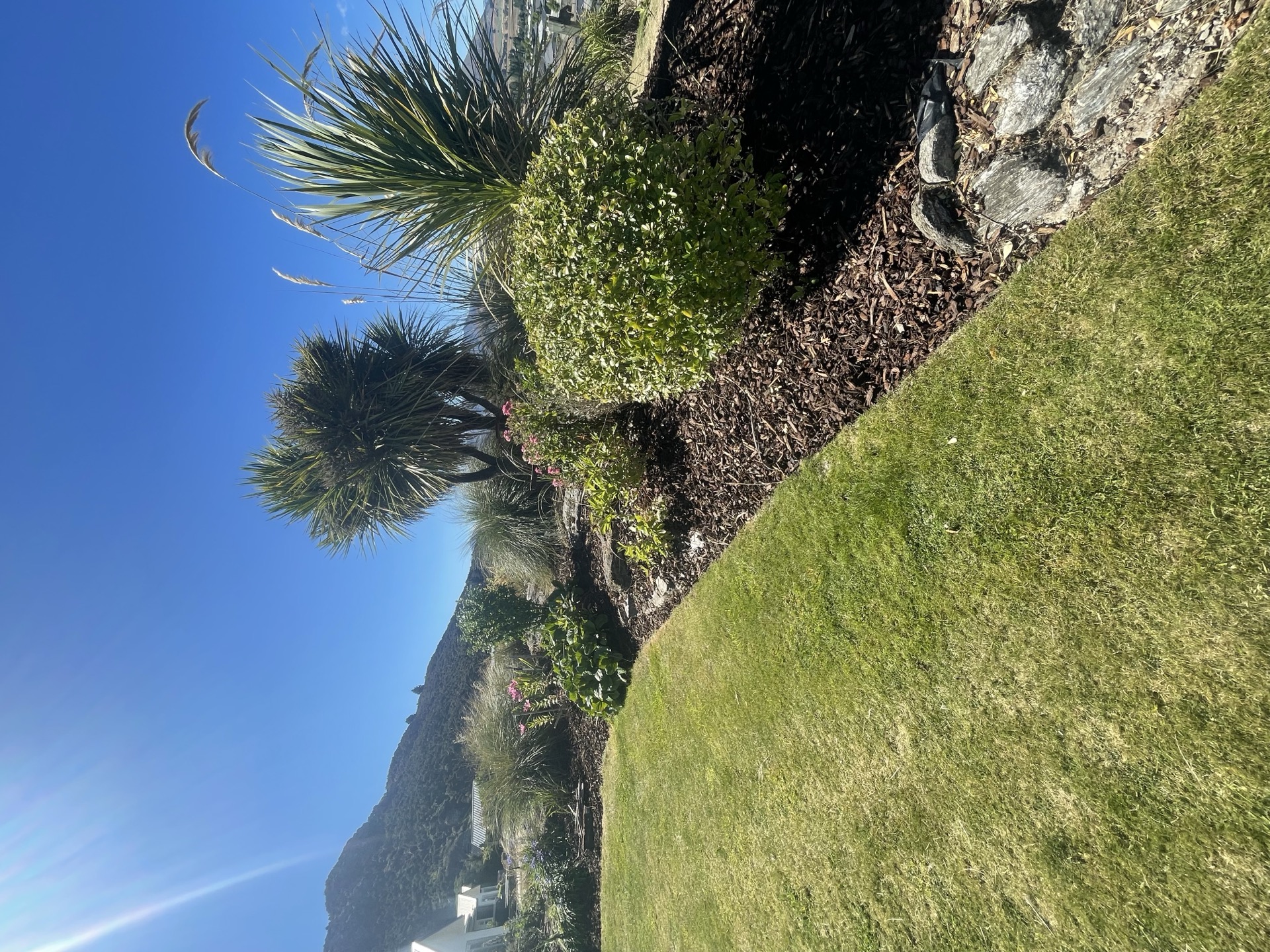 Mulch and rock installation